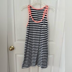 GAP Navy Striped Tank Dress with Neon Accents